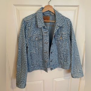 100% cotton Levi jean jacket in geo pattern size XL